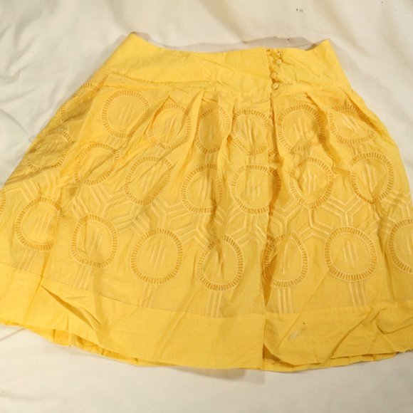 Vtg NYGARD Collection Golden Yellow Pleated A-Line Skirt Sz 10 US - Picture 8 of 8